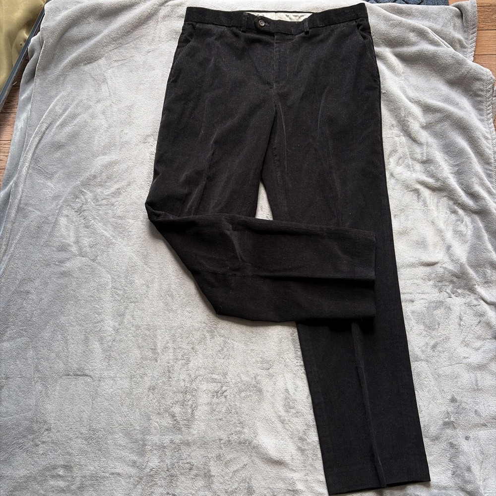 LRL Lauren‎ Ralph Lauren Corduroy Pants 36x32 Flat Front Black Cotton